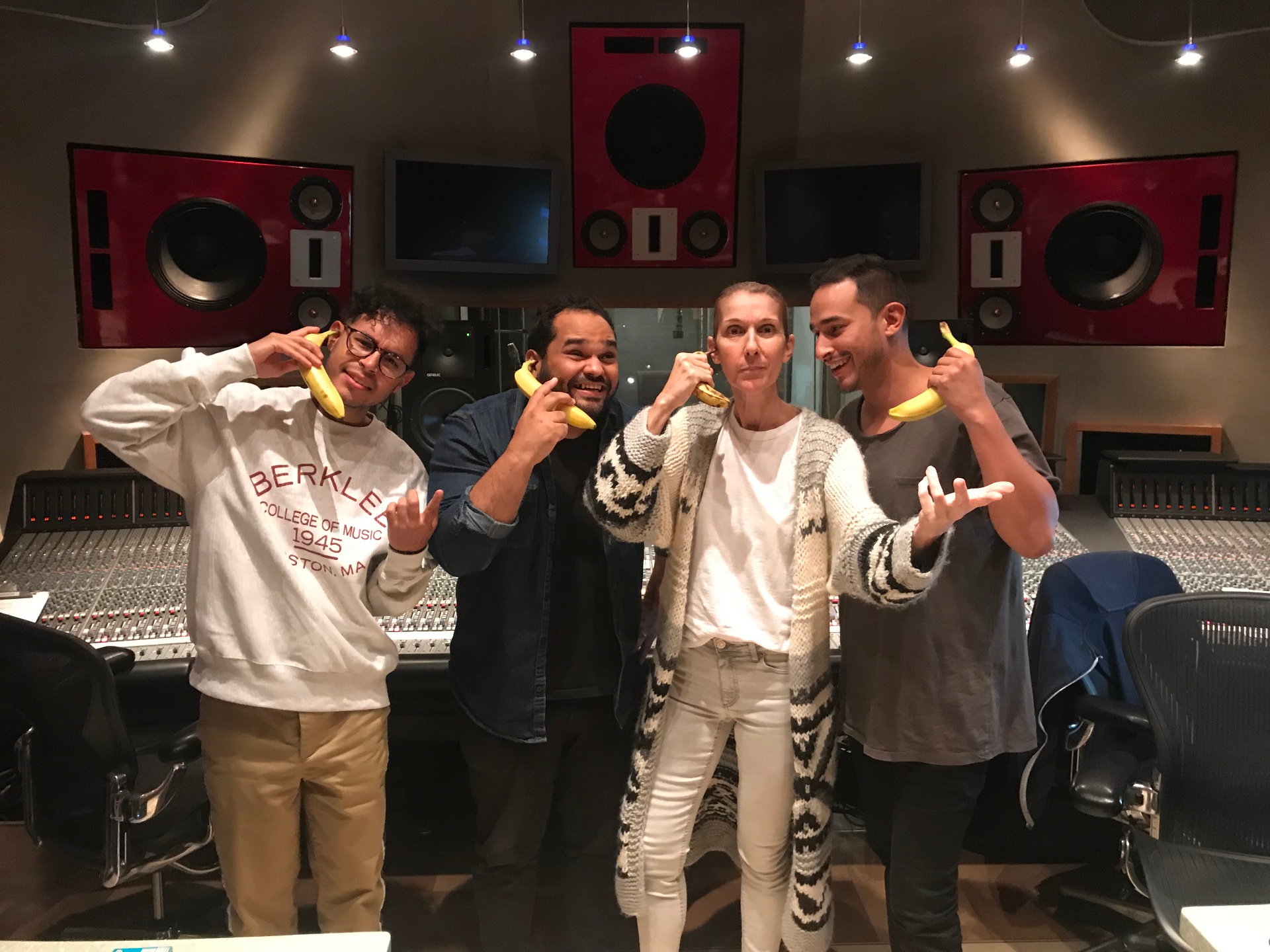 Studio session with Celine Dion
