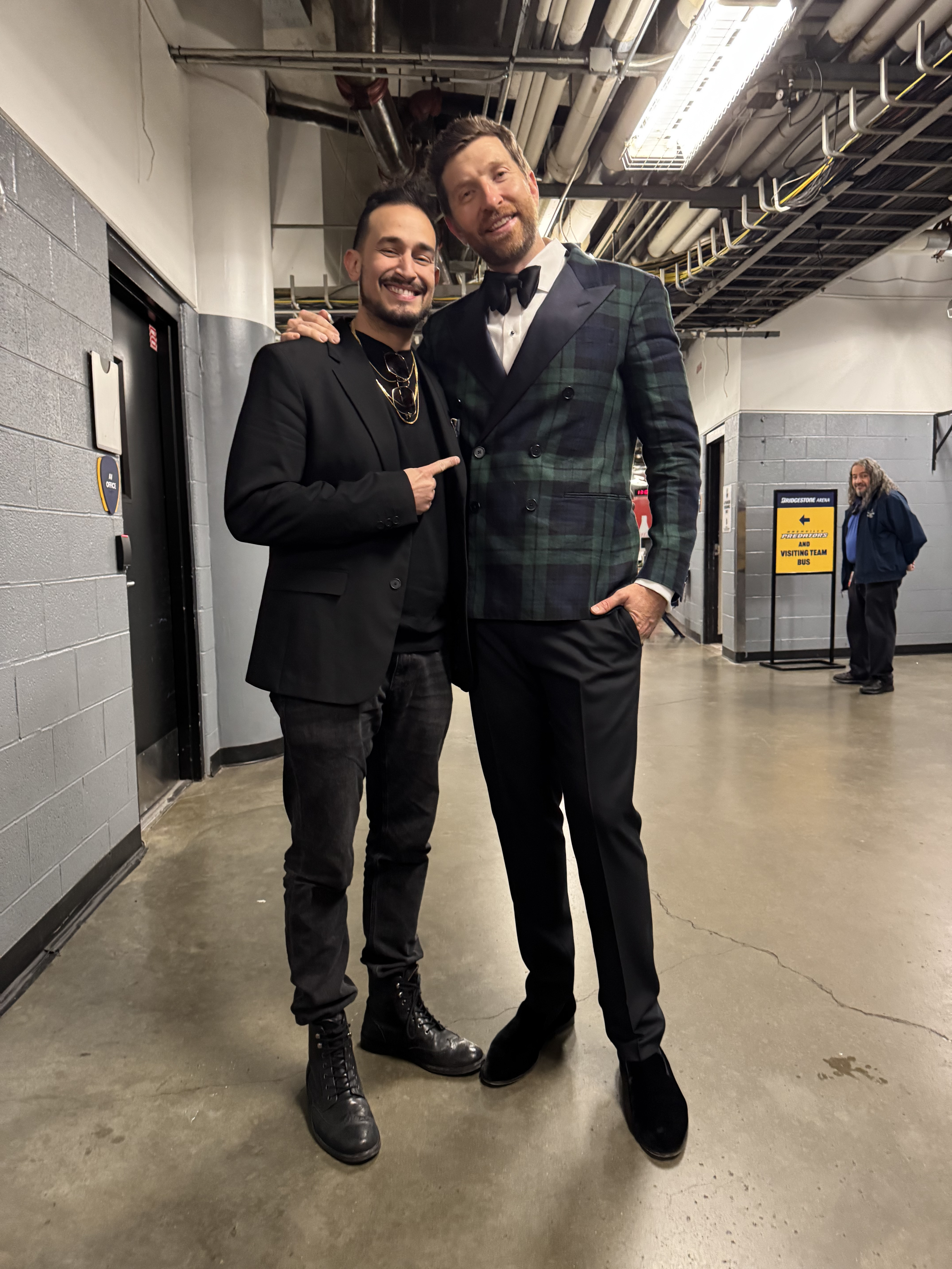 James Gabriel Morales with Brett Eldredge on the Holiday Tour